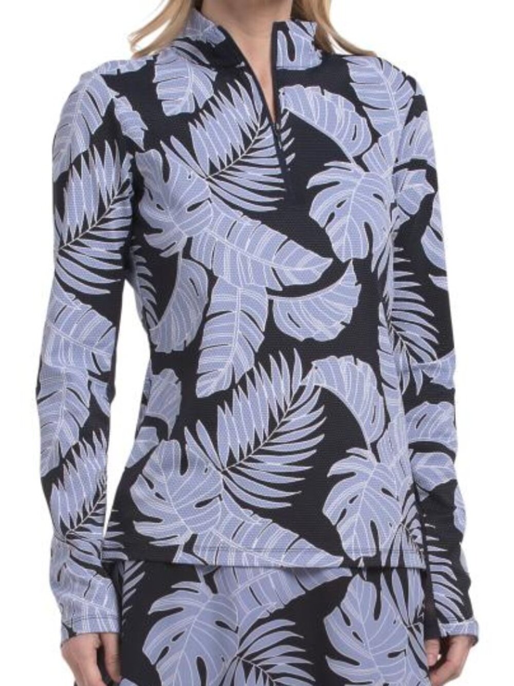 TOMMY BAHAMA GOLF Upf 50 Printed Quarter Zip Popover Top XS S NWT